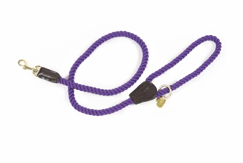 Shires Digby and Fox Rope Dog Lead - Purple